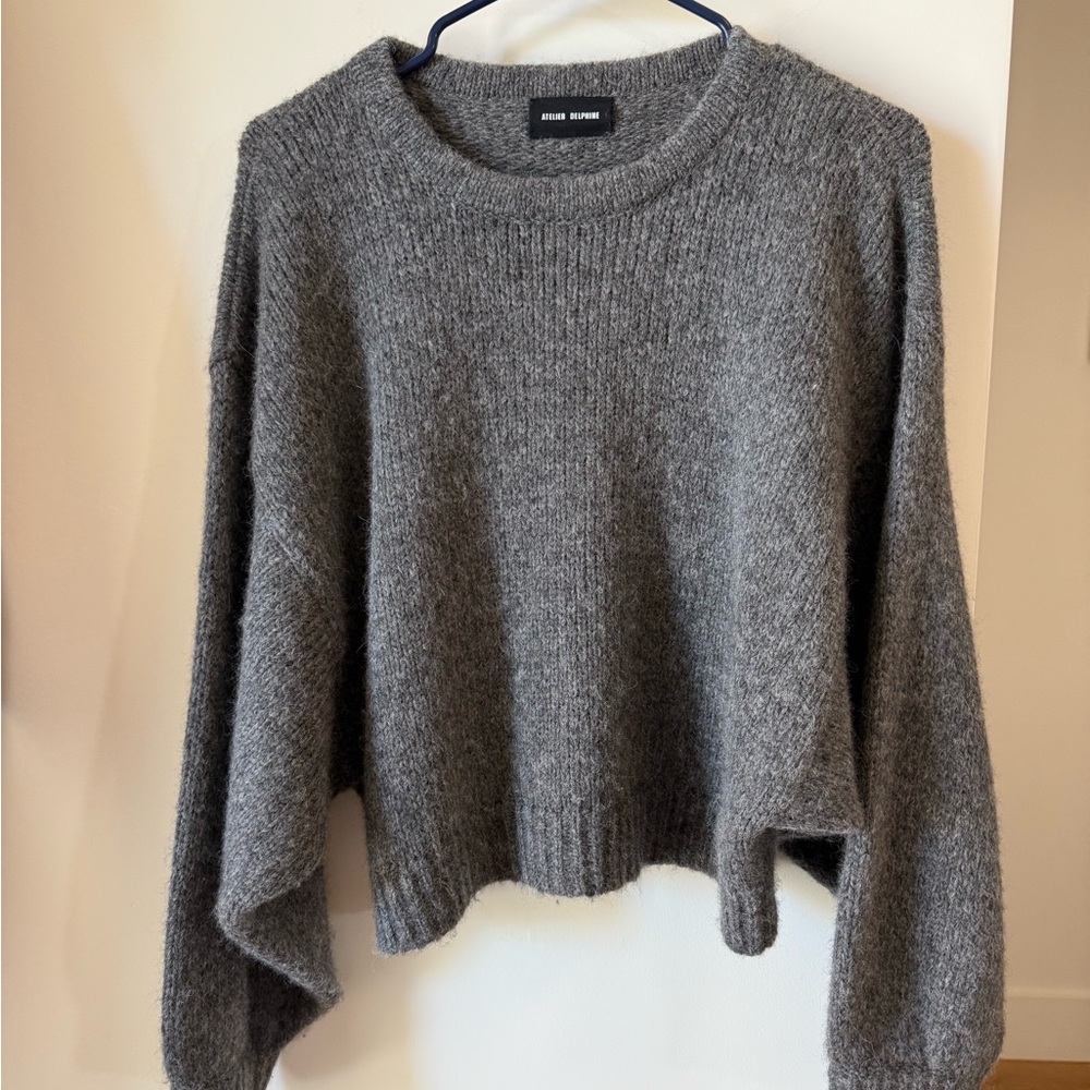Atelier Delphine Balloon Sleeve Sweater in Charcoal